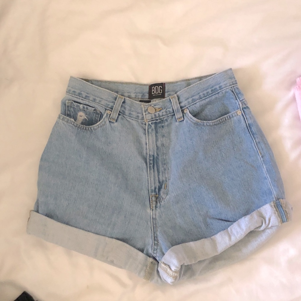 High waisted denim shorts